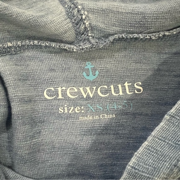J Crew Crewcuts Kids Lightweight Hoodie Light Blue size 4-5 (XS) - Picture 2 of 6
